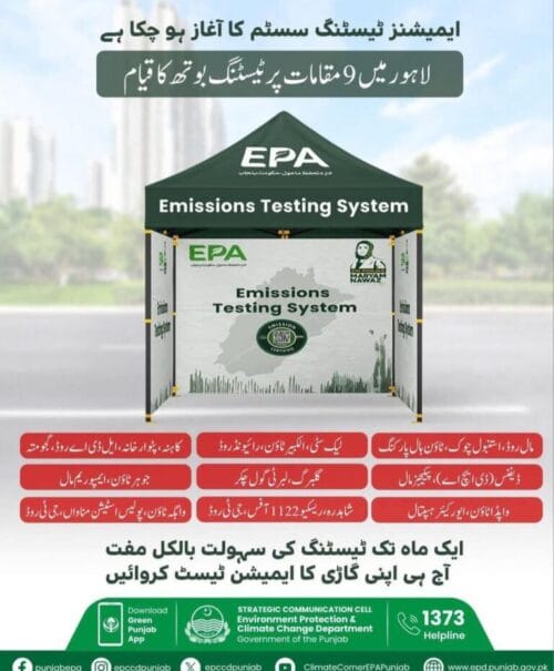 Vehicle Emissions Testing Points Now Open in Lahore